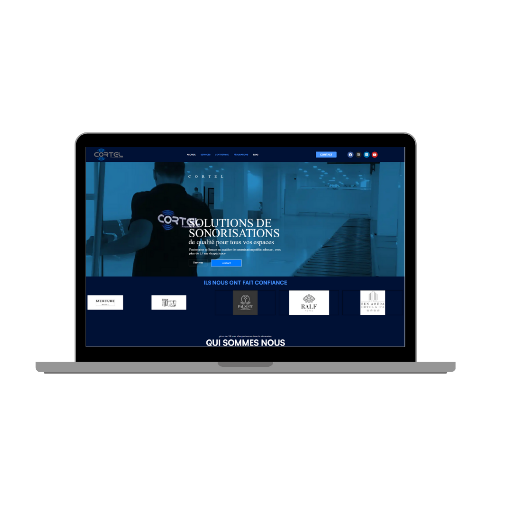 cortel algerie - site web vitrine élaboré par intouchdz agence digital en Algérie 